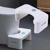 foldable toilet stool with fragrance position, squatting stool for bathroom, potty assistance, splicable foot stool – white logo