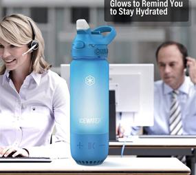 img 3 attached to 🎵 ICEWATER 3-in-1 Smart Water Bottle with Glowing Reminder, Bluetooth Speaker, Dancing Lights - 22 oz, Stay Hydrated, Enjoy Music! Perfect Gift for Health Enthusiasts.