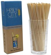 🌾 100% biodegradable tall wheat straws - premium quality, 7.75 inch, pack of 100, plastic free, never soggy, eco-friendly alternative to paper, plastic & bioplastic straws logo