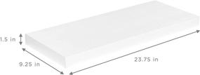 img 1 attached to Large White Sorbus Floating Shelf 24 x 9 - Wall Hanging Shelves Decoration for Trophy Display and Photo Frames - Extra Long 24 Inch