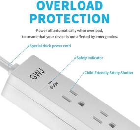 img 2 attached to 💡 GWJ Power Strip Surge Protector: Stay Plugged In with 3 AC Outlets & 2 USB Charging Ports - Perfect for Home, Office, and Travel (2 Pack)