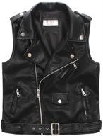 stylish ljyh children's faux leather motorcycle vests for boys - joker dress coats in sleek black logo