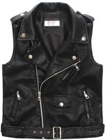img 4 attached to Stylish LJYH Children's Faux Leather Motorcycle Vests for Boys - Joker Dress Coats in Sleek Black