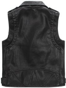 img 3 attached to Stylish LJYH Children's Faux Leather Motorcycle Vests for Boys - Joker Dress Coats in Sleek Black