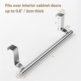 img 3 attached to 🧺 Space-Saving Mosuch Stainless Steel Over Door Towel Rack Bar Holders: 2 Pack for Universal Fit on Cabinet Doors