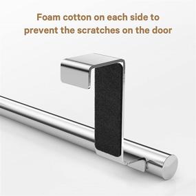 img 2 attached to 🧺 Space-Saving Mosuch Stainless Steel Over Door Towel Rack Bar Holders: 2 Pack for Universal Fit on Cabinet Doors