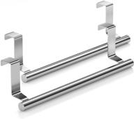 🧺 space-saving mosuch stainless steel over door towel rack bar holders: 2 pack for universal fit on cabinet doors logo