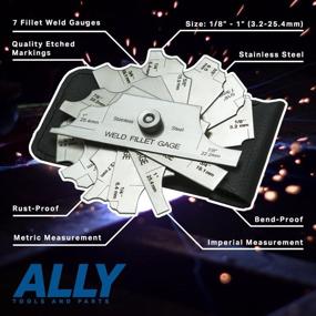 img 2 attached to 📏 Ally Tools 7 Piece Fillet Welding Inspection Gauge Set + Leather Case - (1/8" - 1") Ulnar Metric & Inch - Ideal for Accurate Leg Length and Throat Thickness Check by Expert Welders