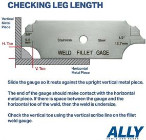 img 1 attached to 📏 Ally Tools 7 Piece Fillet Welding Inspection Gauge Set + Leather Case - (1/8" - 1") Ulnar Metric & Inch - Ideal for Accurate Leg Length and Throat Thickness Check by Expert Welders