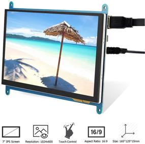 img 2 attached to 🖥️ Padarsey 7 дюймовый HDMI TFT LCD монитор с разрешением 1024X600 HD и сенсорной функцией для Raspberry Pi B+/2B и Raspberry Pi 3B