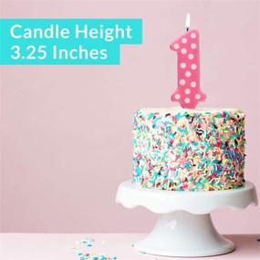 img 3 attached to 🎂 Oasis Supply Girl Polka Dot No. 1 Birthday Party Wax Candle: Adorable Cake Decoration in Pink & White, 3.25” Tall