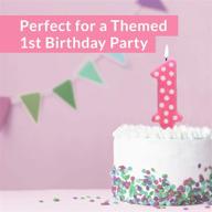 🎂 oasis supply девочка в горошек свеча номер 1 на день рождения: прелестное украшение для торта в розовом и белом цвете, высотой 3,25 дюйма. logo