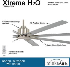 img 3 attached to 🌬️ Минку-Эйр Xtreme H2O 84&#34; Вентилятор для потолка, хромированная никель, влажная отделка с серебряными лопастями - F896-84-BNW