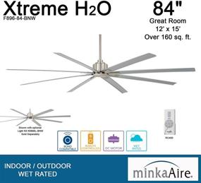 img 1 attached to 🌬️ Минку-Эйр Xtreme H2O 84&#34; Вентилятор для потолка, хромированная никель, влажная отделка с серебряными лопастями - F896-84-BNW