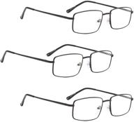 👓 metal readers for men - 3 pack of reading glasses logo