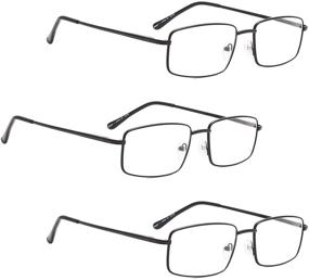 img 4 attached to 👓 Metal Readers for Men - 3 Pack of Reading Glasses