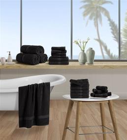 img 3 attached to 🛀 Highly Absorbent Bath Towels Set - 22 Piece: 4 Bath Towels, 6 Hand Towels, 12 Washcloths - Durable & Extra Large Shower Towels in Charcoal Grey