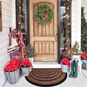 img 3 attached to 🚪 Long-Lasting 32x20 Extra Durable Door Mat - Christmas Style Welcome Mats Outdoor and Front Door Mats - Ideal Entryway Rug for Outdoor Use - Brown Doormat
