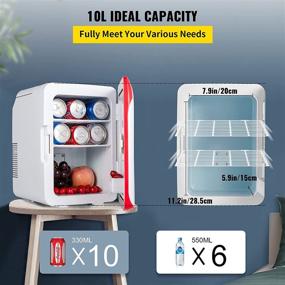 img 2 attached to 🌸 VEVOR 10L Mini Fridge: Portable Skincare Cooler Warmer for Bedroom, Office, Car, Boat, Dorm - Lightweight & Stylish Beauty Fridge