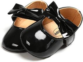 img 1 attached to 👶 Premium Sparkly Mary Jane Baby Girl Moccasins: Soft Sole Crib Shoes for Your Little Princess