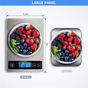 img 1 attached to 🥘 Nicewell 22lb Digital Kitchen Food Scale - Precise Grams and Ounces Weight Measurement for Cooking and Baking - 1g/0.1oz Graduation - Stainless Steel and Tempered Glass Design