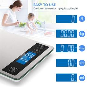 img 2 attached to 🥘 Nicewell 22lb Digital Kitchen Food Scale - Precise Grams and Ounces Weight Measurement for Cooking and Baking - 1g/0.1oz Graduation - Stainless Steel and Tempered Glass Design