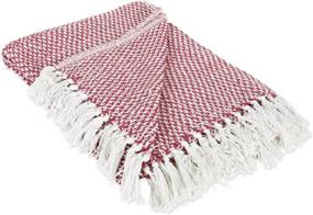 img 4 attached to 🧶 DII Transitional Woven Throw in Barn Red - 50x60 inches: Cozy and Stylish Accent for Your Home