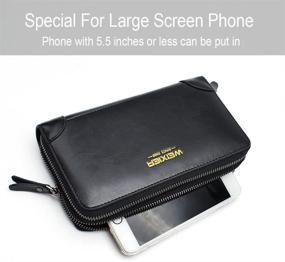 img 3 attached to 👜 Leather Zipper Clutch Handbag: Business Men's Wallets, Card Cases & Money Organizers