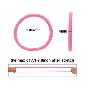 img 3 attached to KUBOM 100 Pcs Women's Elastic Thick Hair Ties, 4MM - Ideal for Medium to Thick Hair - Ponytail Holders Hair Elastic Bands for Women (10 Colors)