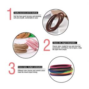 img 1 attached to KUBOM 100 Pcs Women's Elastic Thick Hair Ties, 4MM - Ideal for Medium to Thick Hair - Ponytail Holders Hair Elastic Bands for Women (10 Colors)