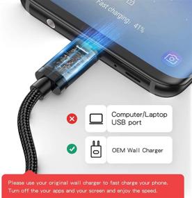 img 2 attached to 🔌 Fast Charging USB Type C Cable [2-Pack 3FT] - Samsung Galaxy S9 Charger, S8 S10 S10e, USB to USB C Adaptive Charging Cable for Galaxy S10 S9 S8 S20 Plus, Note 8 9 10 20 (Black)