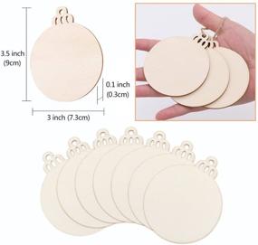 img 3 attached to 🌲 30pcs Round Wooden Discs with Holes, 3.5" Unfinished Predrilled Natural Wood Slices for Crafts Centerpieces, Wooden DIY Christmas Ornaments Hanging Decorations by PartyTalk