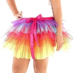 img 3 attached to SHU SHI Girls Colorful Skirt Rainbow