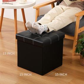 img 3 attached to Folding Storage Ottoman Leather Footrest