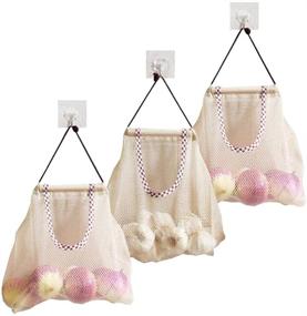 img 4 attached to 🧺 TuuTyss Hanging Reusable Storage Mesh Bag: Organize Your Fruits, Vegetables, and Garbage Efficiently!