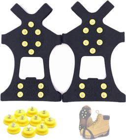 img 4 attached to ❄️ Aerexier Ice Cleats Snow Grips - Anti-Slip Crampons Traction Cleats Ice & Snow Grippers with 10 Steel Studs for Women, Men, and Kids’ Shoes and Boots (Includes Extra 10 Studs)