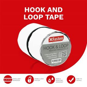 img 3 attached to 🔗 Black Adhesive Hook and Loop Tape by XFasten - 3-Inch x 10-Foot Sticky Back Double-Sided Hook Loop Tape for Textiles, Tools, and Gardening Beds