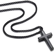 stylish stainless steel revemcn cross pendant necklace for men, women & kids - silver, gold, black, 18-22 inches chain logo