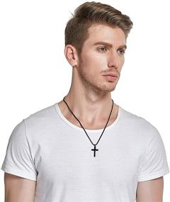 img 2 attached to Stylish Stainless Steel REVEMCN Cross Pendant Necklace for Men, Women & Kids - Silver, Gold, Black, 18-22 Inches Chain