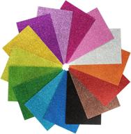 🎨 15 pack glitter adhesive foam paper sheets - 8"x12" - 15 vibrant colors - ideal for holiday card crafts logo