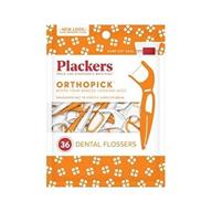 🦷 convenient pack of 12: plackers orthopick flosser for braces, 36 count logo
