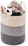 organize and declutter with ezoware large cotton rope storage basket - gradient gray, 15 x 18 inch logo