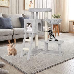 img 1 attached to 🐱 Premium MAYYOSURU Multi-Level Cat Condo Cat Trees and Towers: Ideal for Indoor Cats, Kittens, and Pets - Includes Sisal Scratching Posts