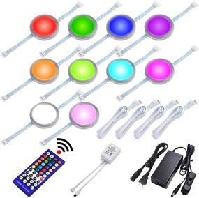 img 4 attached to 🌈 Lvyinyin Linkable RGBW Under Cabinet LED Lighting Kit with Wireless Remote Control Dimmer, RGB and Daylight White, 120V to 12V Direct Hardwired Wall Plug, 10 Lights