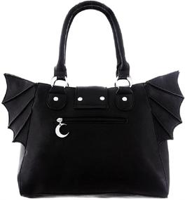 img 2 attached to Gothic Bat Wing Crescent Moon Handbag - Restyled Witchcraft Wicca Punk Purse