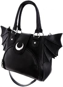 img 3 attached to Gothic Bat Wing Crescent Moon Handbag - Restyled Witchcraft Wicca Punk Purse