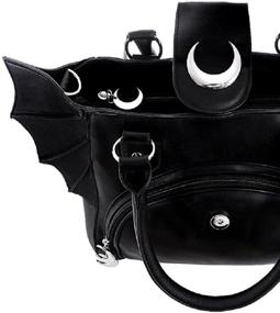 img 1 attached to Gothic Bat Wing Crescent Moon Handbag - Restyled Witchcraft Wicca Punk Purse