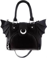 gothic bat wing crescent moon handbag - restyled witchcraft wicca punk purse logo