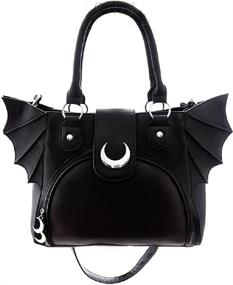 img 4 attached to Gothic Bat Wing Crescent Moon Handbag - Restyled Witchcraft Wicca Punk Purse