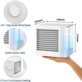 img 2 attached to 💨 Multifunctional Personal Air Cooler, Portable Purifier & Humidifier, Evaporative Air Cooler with USB Charging, Night Light, for Home, Office, Room (B-White)